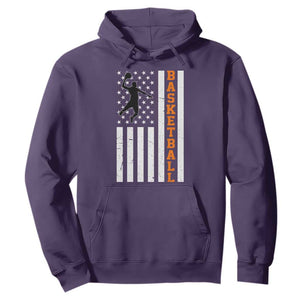 American Flag Basketball Hoodie Patriotic Sports Lover Gift TS12 Purple Print Your Wear