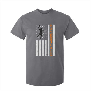 American Flag Basketball T Shirt For Kid Patriotic Sports Lover Gift TS12 Charcoal Print Your Wear