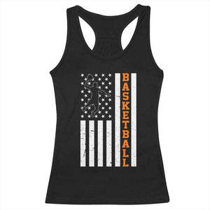 American Flag Basketball Racerback Tank Top Patriotic Sports Lover Gift TS12 Black Print Your Wear