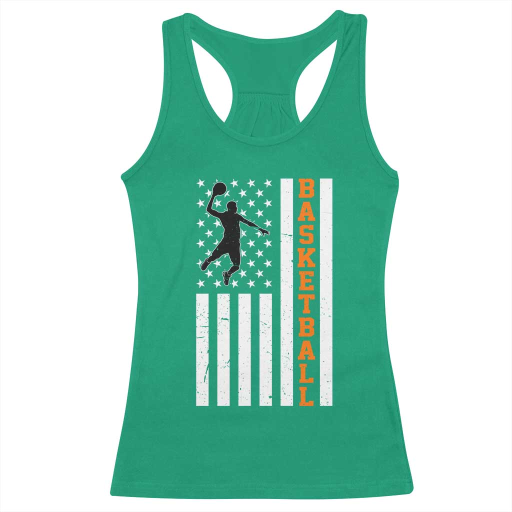 American Flag Basketball Racerback Tank Top Patriotic Sports Lover Gift TS12 Irish Green Print Your Wear
