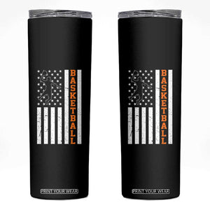 American Flag Basketball Skinny Tumbler Patriotic Sports Lover Gift TS12 Black Print Your Wear