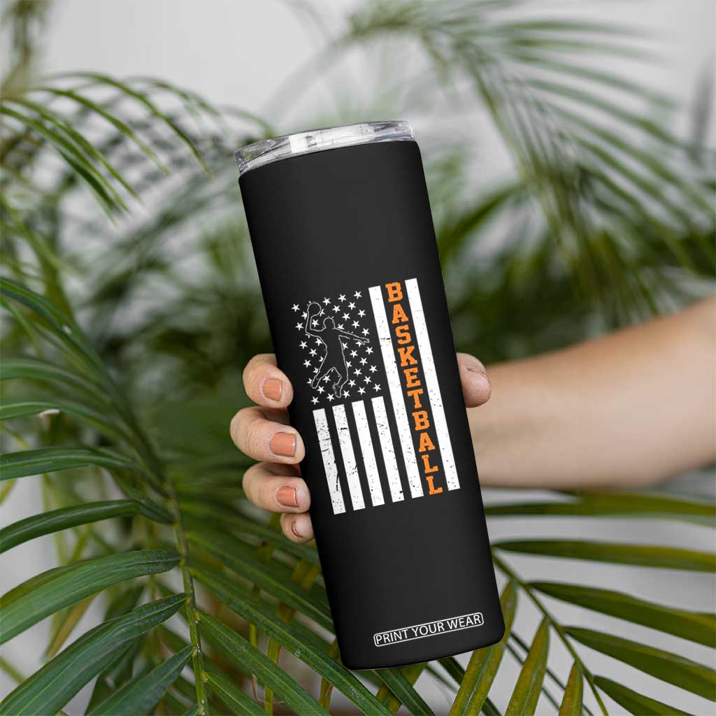 American Flag Basketball Skinny Tumbler Patriotic Sports Lover Gift TS12 Print Your Wear