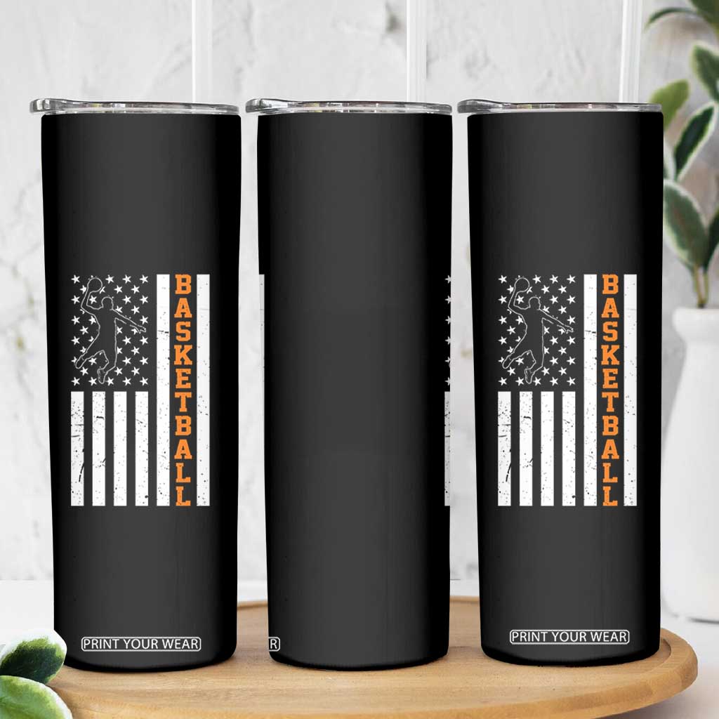 American Flag Basketball Skinny Tumbler Patriotic Sports Lover Gift TS12 Print Your Wear