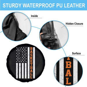American Flag Basketball Spare Tire Cover Patriotic Sports Lover Gift TS12 Print Your Wear