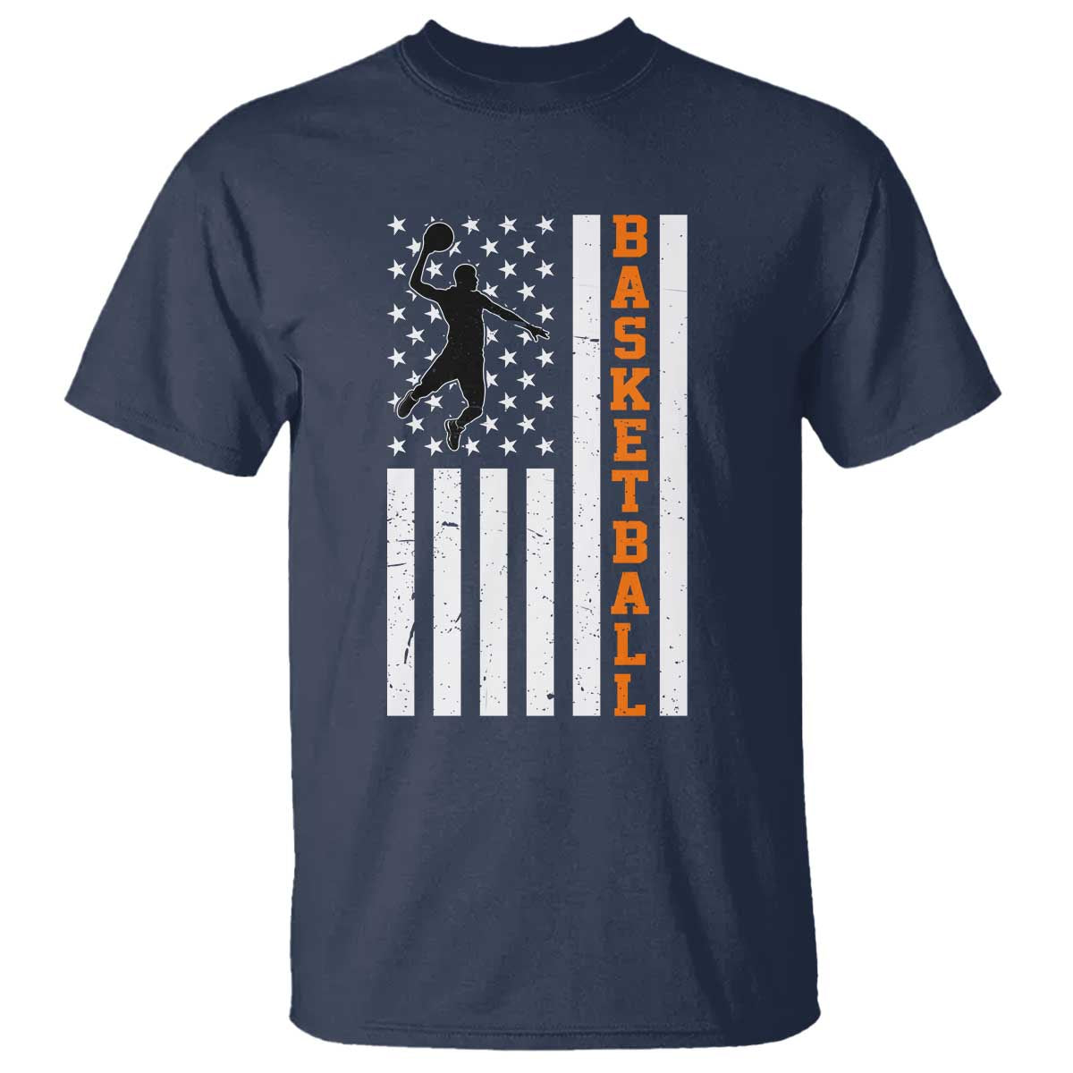 American Flag Basketball T Shirt Patriotic Sports Lover Gift TS12 Navy Print Your Wear