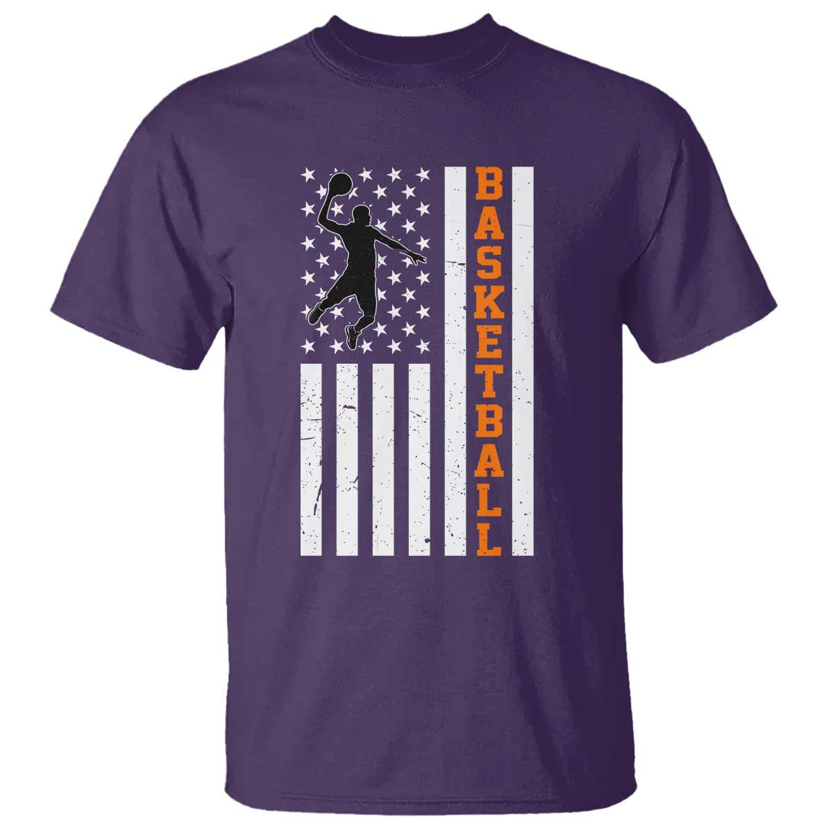 American Flag Basketball T Shirt Patriotic Sports Lover Gift TS12 Purple Print Your Wear