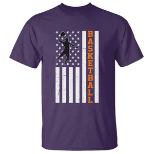 American Flag Basketball T Shirt Patriotic Sports Lover Gift TS12 Purple Print Your Wear
