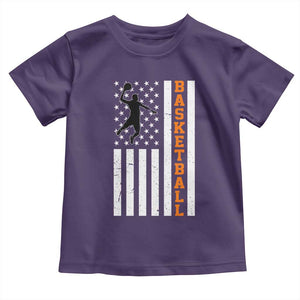 American Flag Basketball Toddler T Shirt Patriotic Sports Lover Gift TS12 Purple Print Your Wear