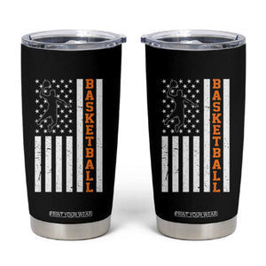 American Flag Basketball Tumbler Cup Patriotic Sports Lover Gift TS12 Black Print Your Wear