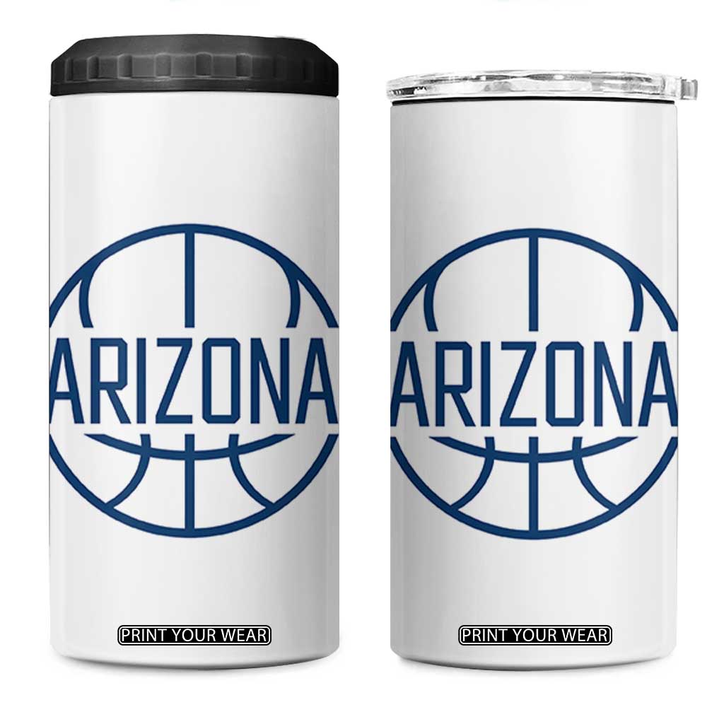 Arizona State Pride 4 in 1 Can Cooler Tumbler Grand Canyon State Basketball Gift TS12 One Size: 16 oz White Print Your Wear