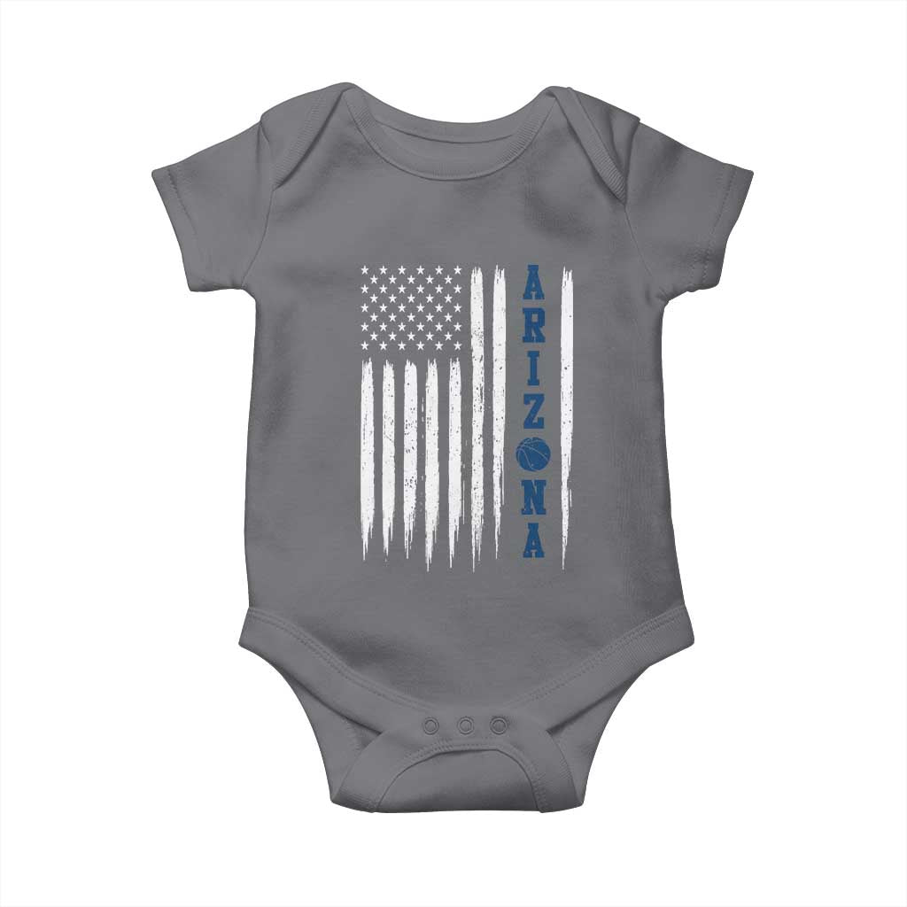 Arizona Patriotic Sports Baby Onesie US Flag Basketball Player Gift TS12 Charcoal Print Your Wear