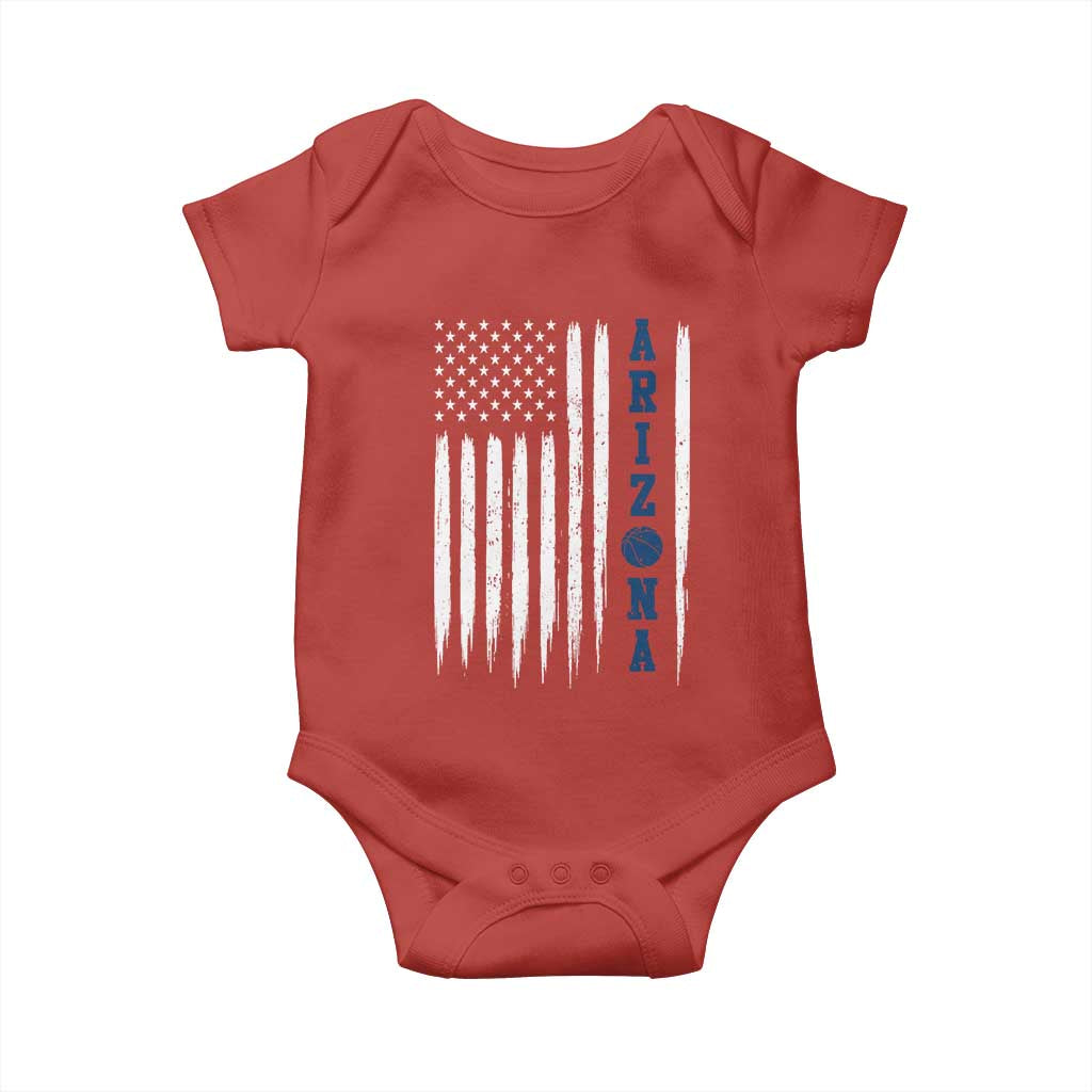 Arizona Patriotic Sports Baby Onesie US Flag Basketball Player Gift TS12 Red Print Your Wear