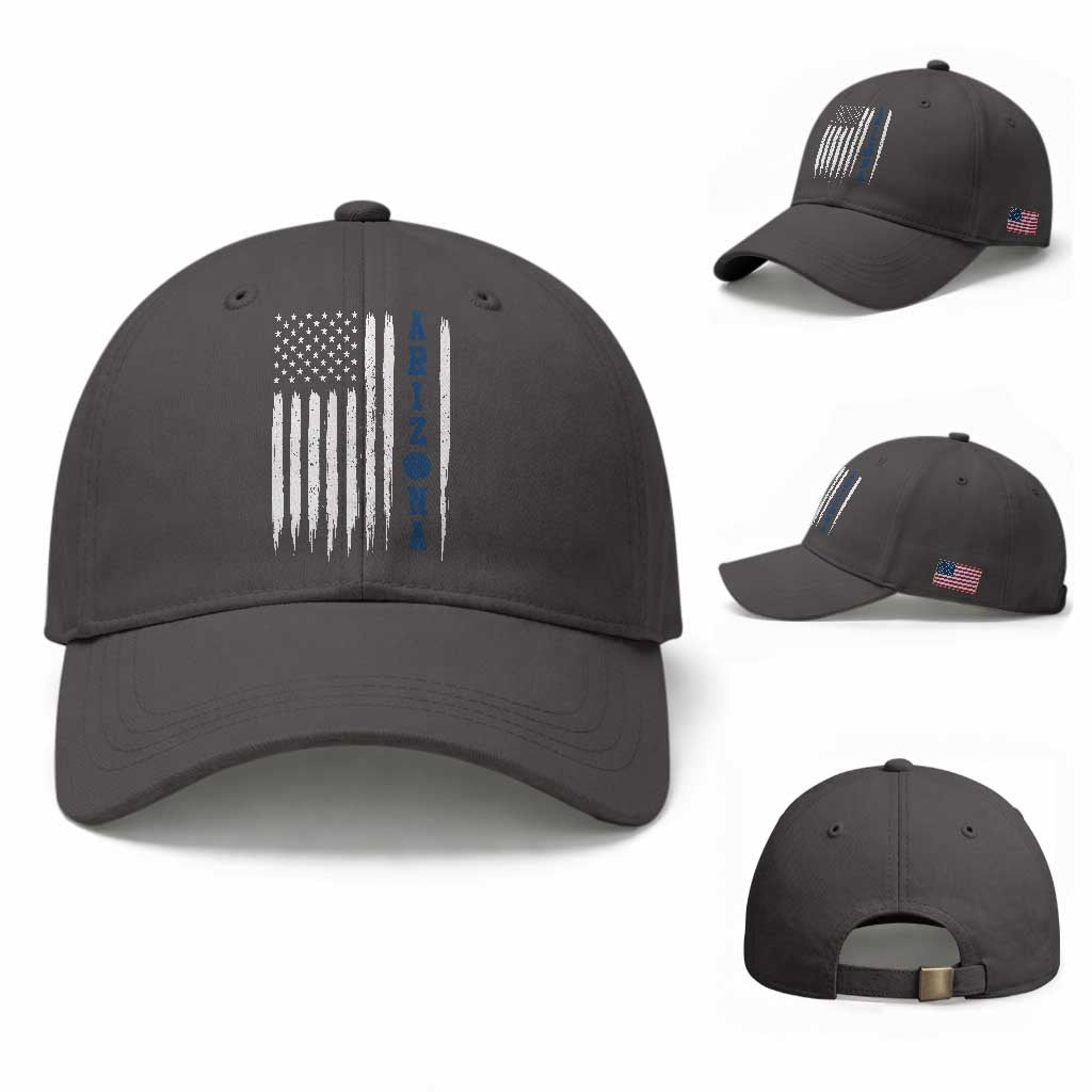 Arizona Patriotic Sports Baseball Cap US Flag Basketball Player Gift TS12 Baseball Cap Universal Fit Dark Gray Print Your Wear