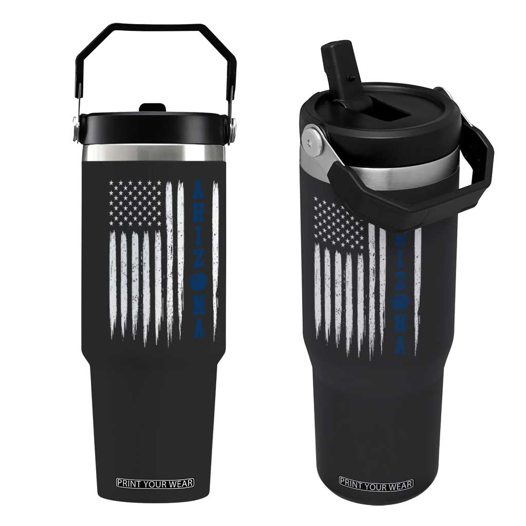 Arizona Patriotic Sports Flip Straw Tumbler US Flag Basketball Player Gift TS12 One Size: 30 oz Black Print Your Wear