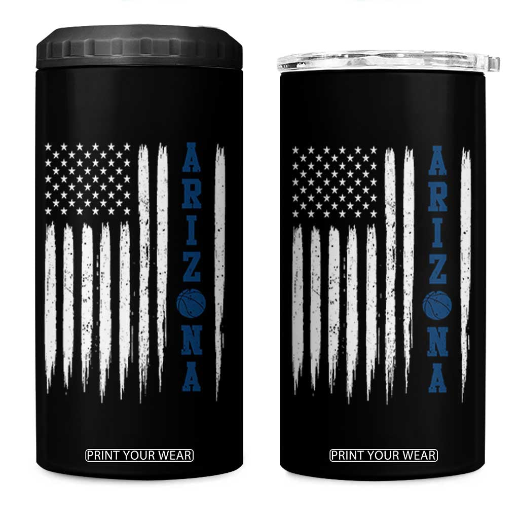 Arizona Patriotic Sports 4 in 1 Can Cooler Tumbler US Flag Basketball Player Gift TS12 One Size: 16 oz Black Print Your Wear