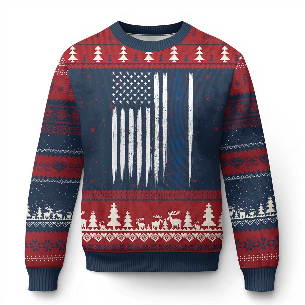 Arizona Patriotic Sports Ugly Christmas Sweater US Flag Basketball Player Gift TS12 Navy Red Print Your Wear