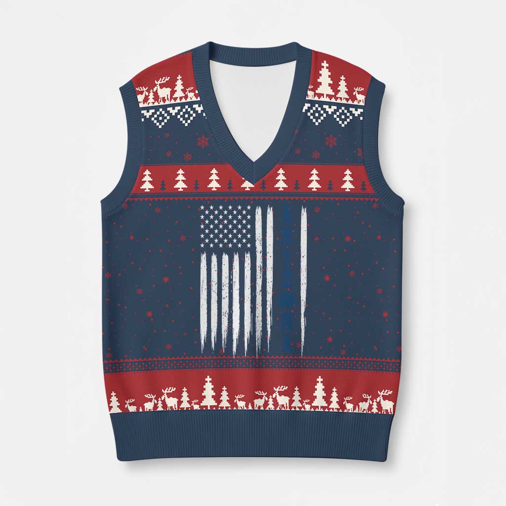Arizona Patriotic Sports V-Neck Knit Sweater Vest US Flag Basketball Player Gift TS12 Navy Red Print Your Wear