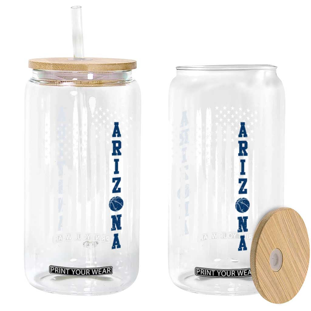 Arizona Patriotic Sports Glass Can US Flag Basketball Player Gift TS12 Print Your Wear