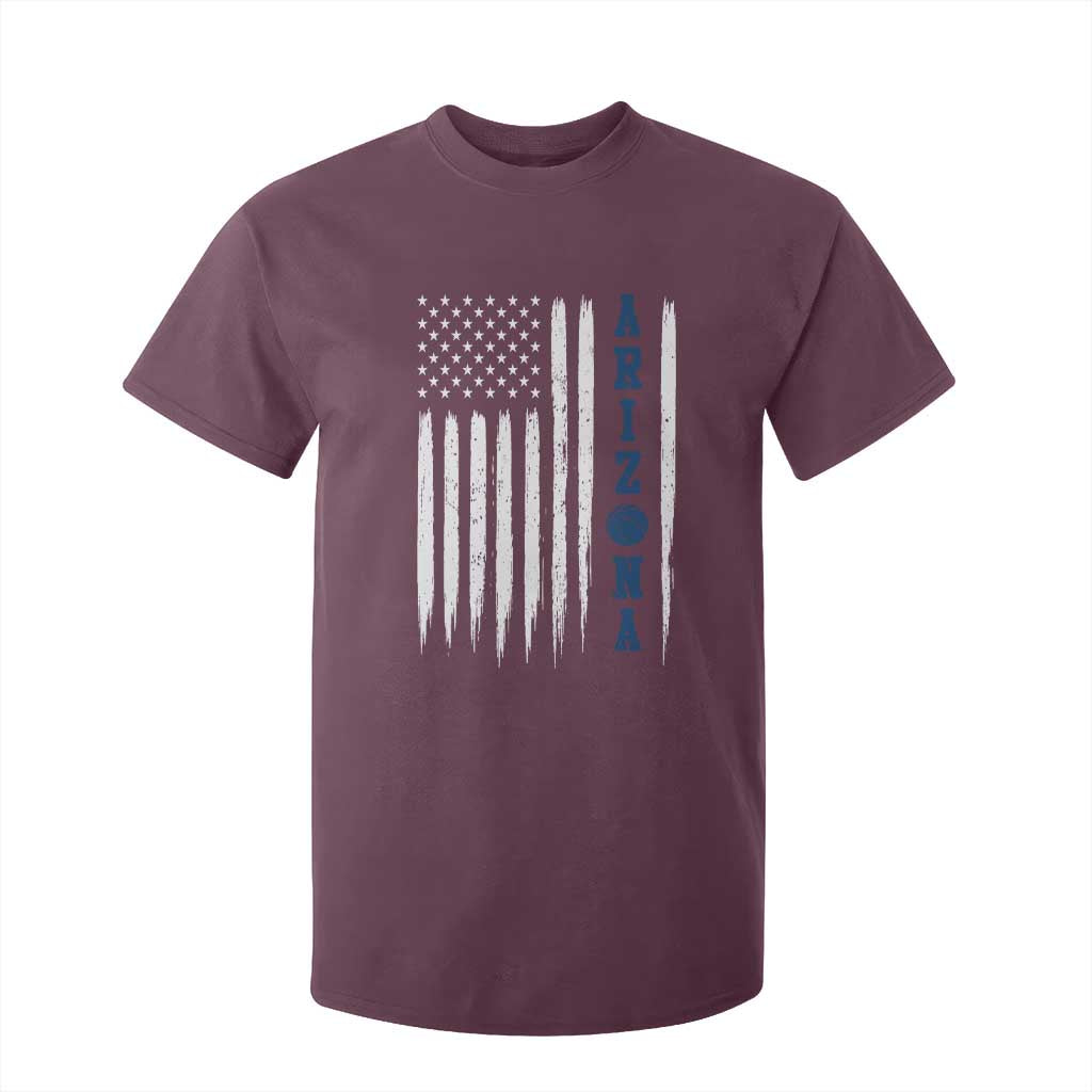 Arizona Patriotic Sports T Shirt For Kid US Flag Basketball Player Gift TS12 Maroon Print Your Wear