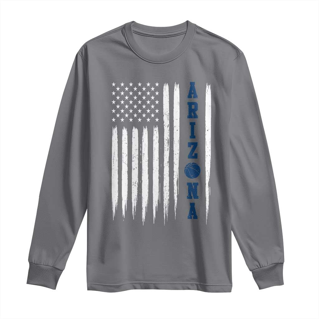 Arizona Patriotic Sports Long Sleeve Shirt US Flag Basketball Player Gift TS12 Charcoal Print Your Wear