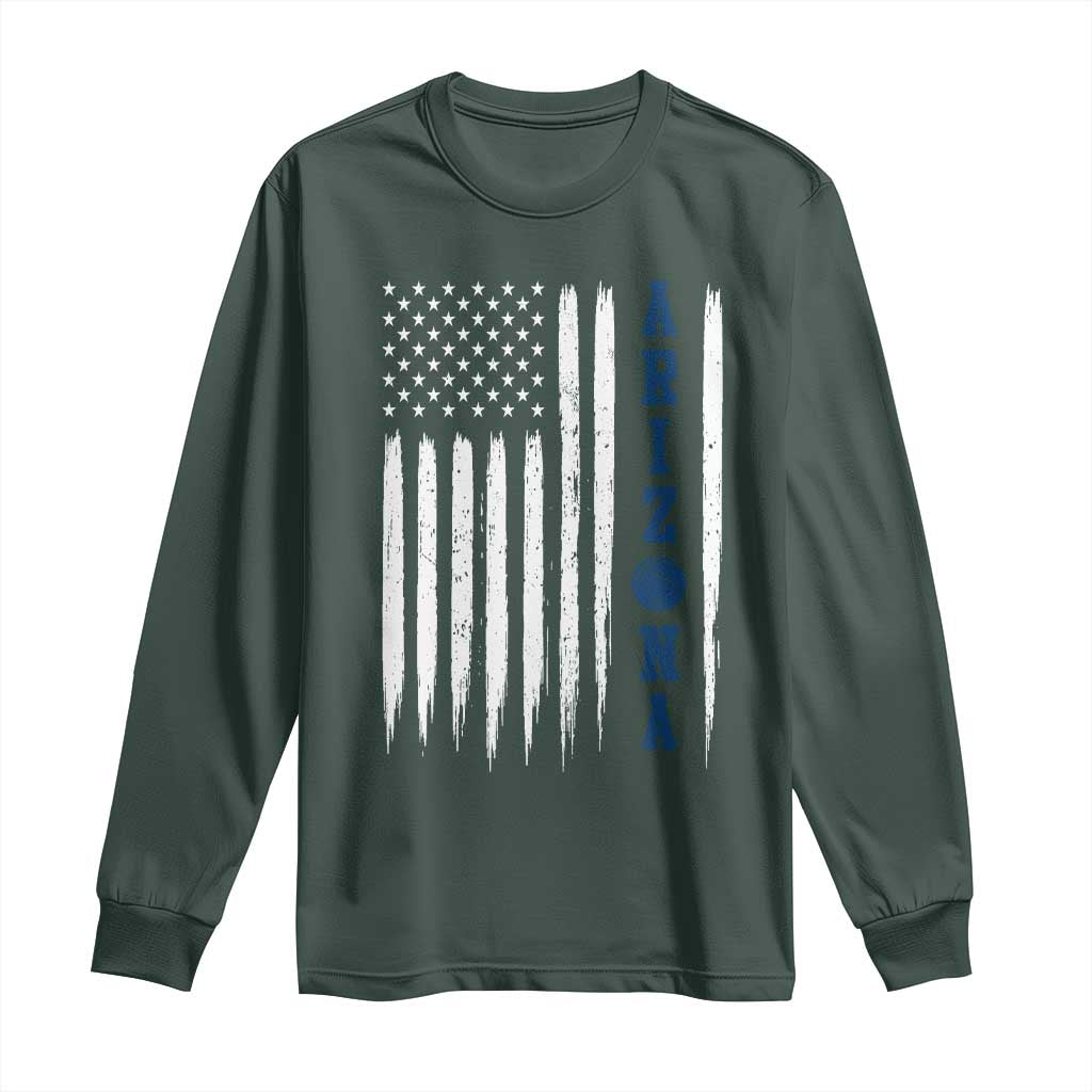 Arizona Patriotic Sports Long Sleeve Shirt US Flag Basketball Player Gift TS12 Dark Forest Green Print Your Wear