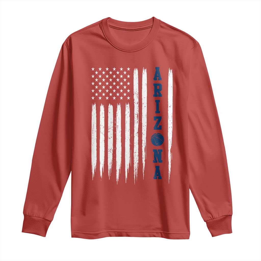 Arizona Patriotic Sports Long Sleeve Shirt US Flag Basketball Player Gift TS12 Red Print Your Wear