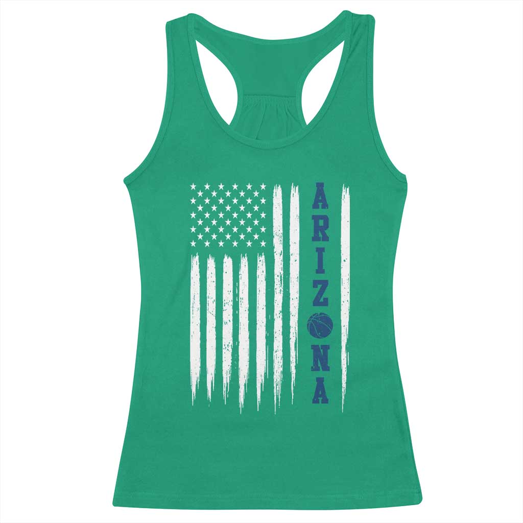 Arizona Patriotic Sports Racerback Tank Top US Flag Basketball Player Gift TS12 Irish Green Print Your Wear