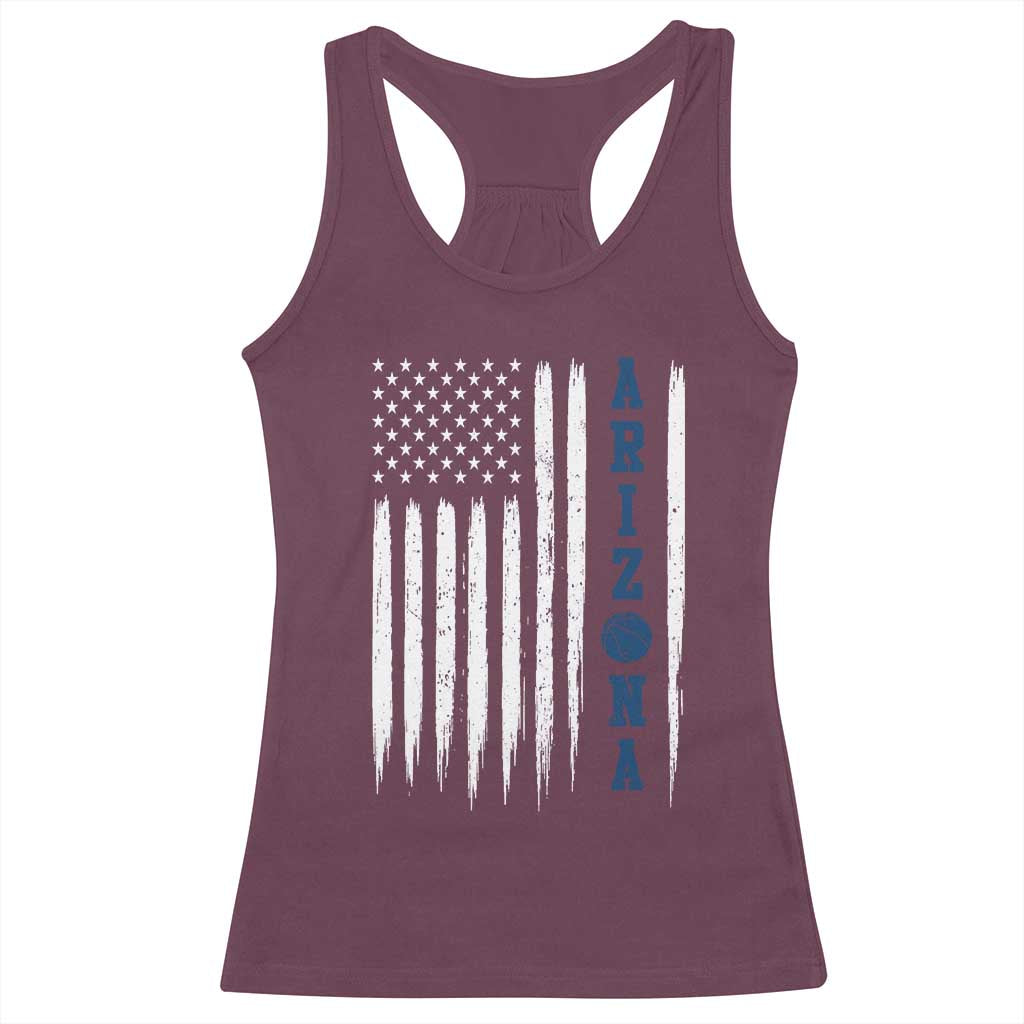 Arizona Patriotic Sports Racerback Tank Top US Flag Basketball Player Gift TS12 Maroon Print Your Wear