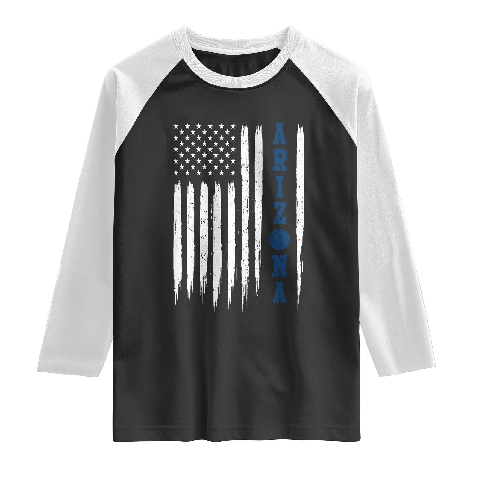 Arizona Patriotic Sports Raglan Shirt US Flag Basketball Player Gift TS12 Black White Print Your Wear