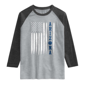 Arizona Patriotic Sports Raglan Shirt US Flag Basketball Player Gift TS12 Heather Gray Heather Charcoal Print Your Wear