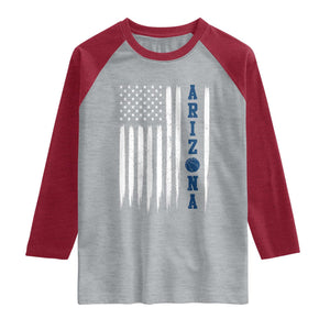 Arizona Patriotic Sports Raglan Shirt US Flag Basketball Player Gift TS12 Heather Gray Heather Red Print Your Wear