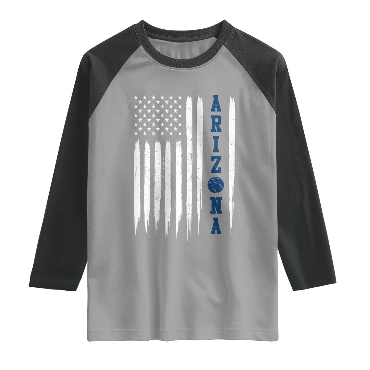 Arizona Patriotic Sports Raglan Shirt US Flag Basketball Player Gift TS12 Sport Gray Black Print Your Wear