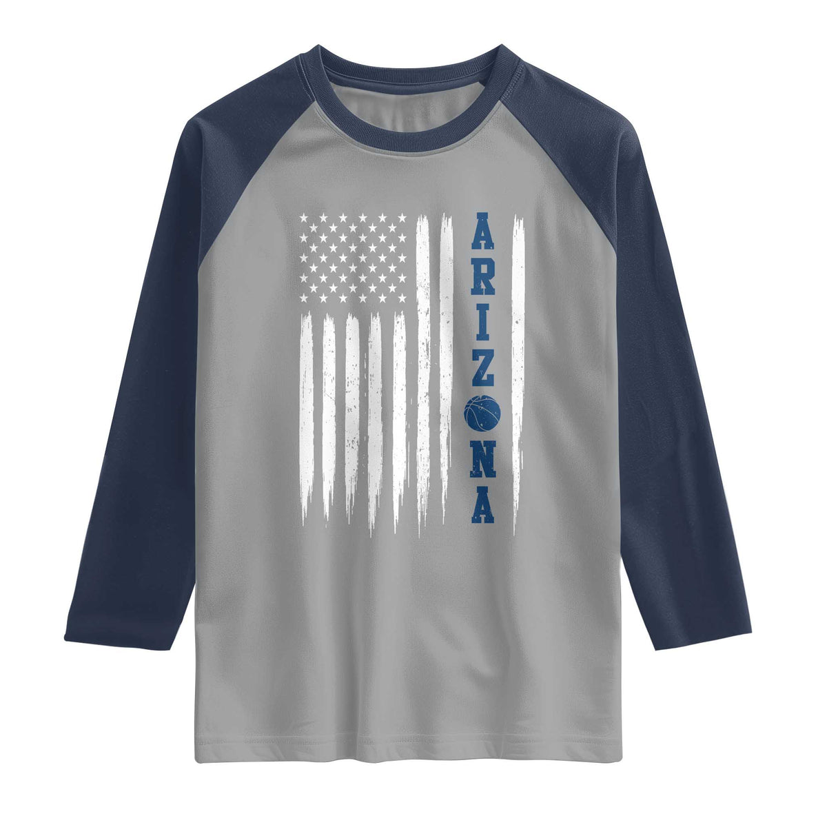 Arizona Patriotic Sports Raglan Shirt US Flag Basketball Player Gift TS12 Sport Gray Navy Print Your Wear