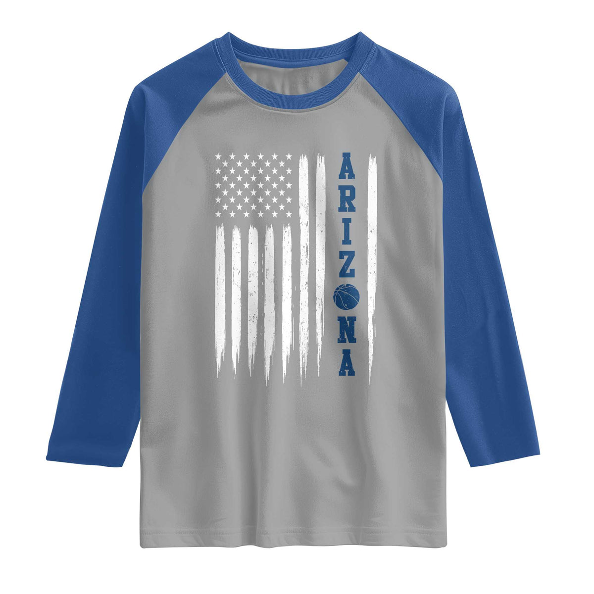 Arizona Patriotic Sports Raglan Shirt US Flag Basketball Player Gift TS12 Sport Gray Royal Print Your Wear