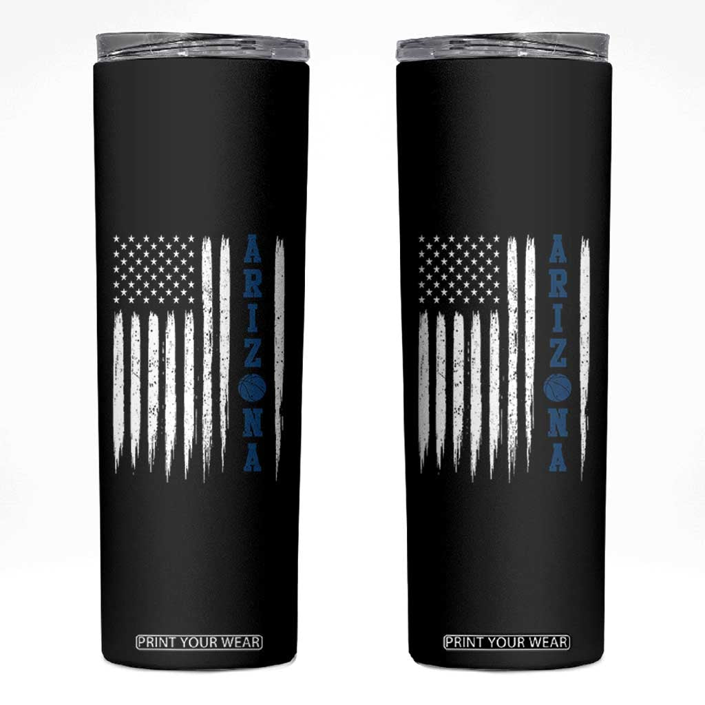 Arizona Patriotic Sports Skinny Tumbler US Flag Basketball Player Gift TS12 Black Print Your Wear