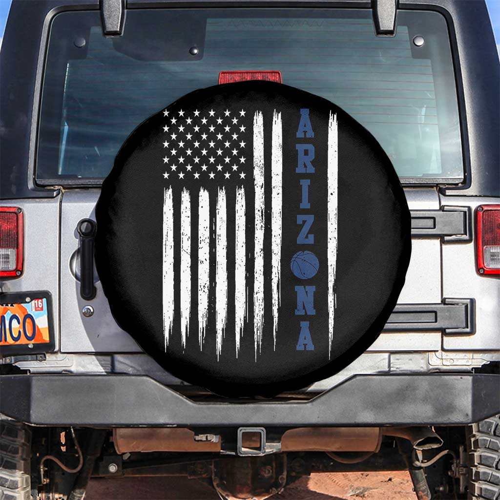 Arizona Patriotic Sports Spare Tire Cover US Flag Basketball Player Gift TS12 No hole Black Print Your Wear