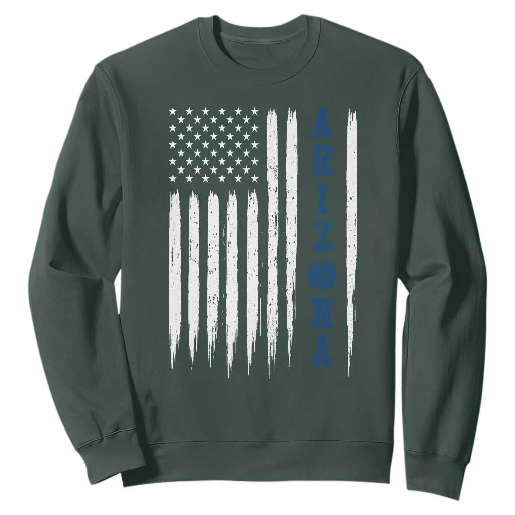 Arizona Patriotic Sports Sweatshirt US Flag Basketball Player Gift TS12 Dark Forest Green Print Your Wear