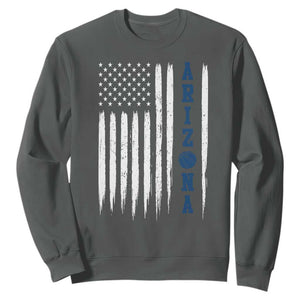 Arizona Patriotic Sports Sweatshirt US Flag Basketball Player Gift TS12 Dark Heather Print Your Wear
