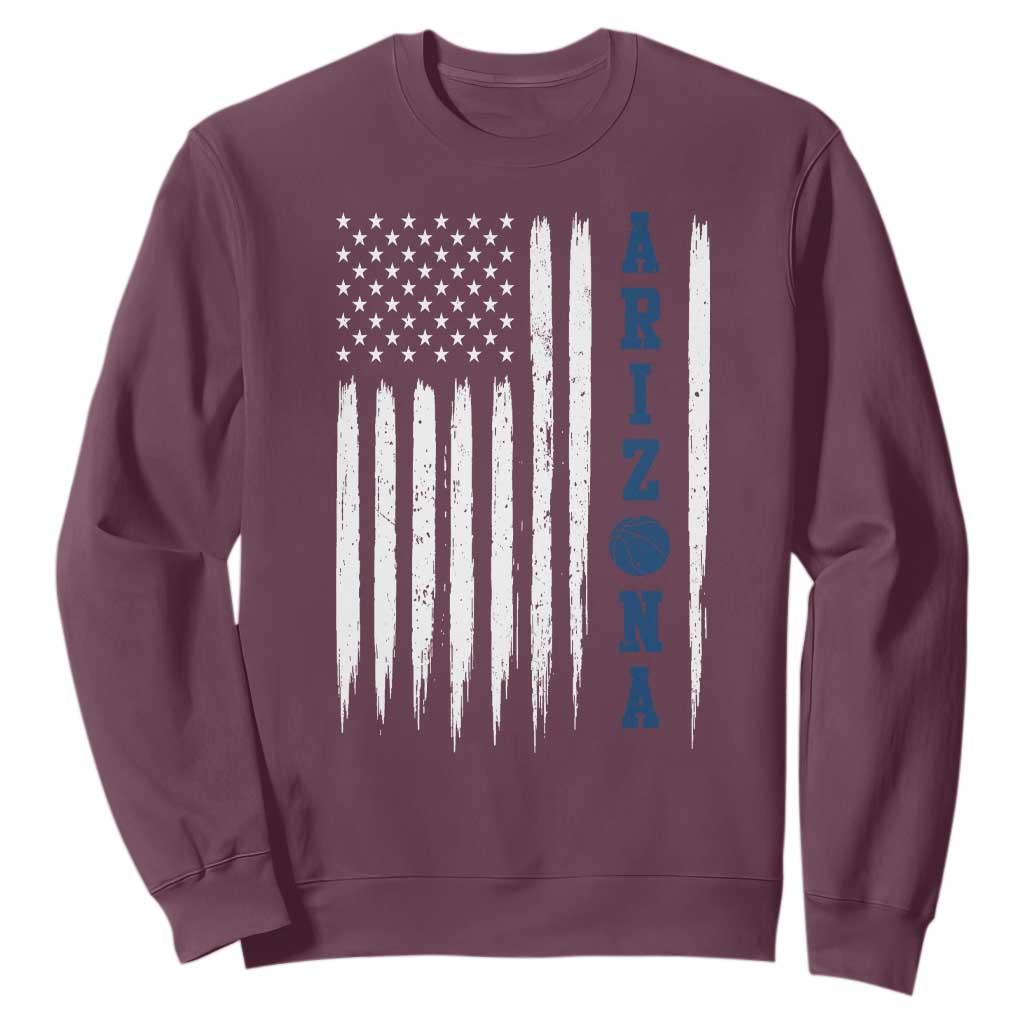 Arizona Patriotic Sports Sweatshirt US Flag Basketball Player Gift TS12 Maroon Print Your Wear