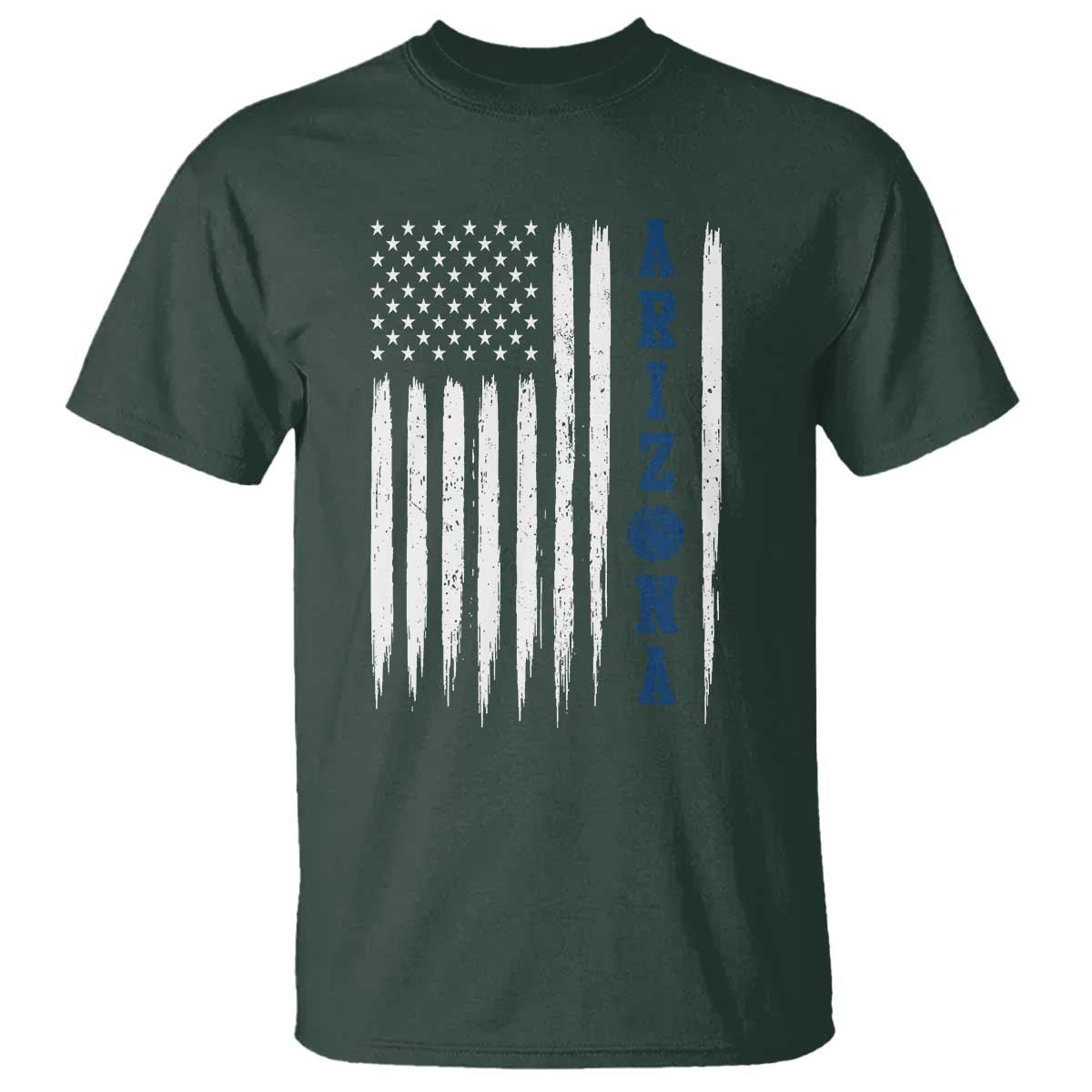 Arizona Patriotic Sports T Shirt US Flag Basketball Player Gift TS12 Dark Forest Green Print Your Wear