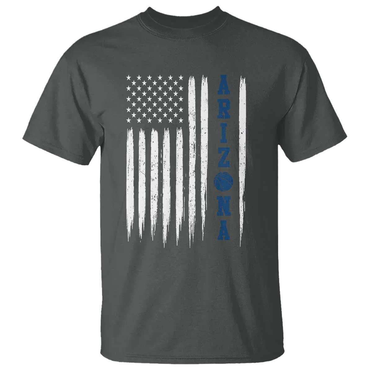 Arizona Patriotic Sports T Shirt US Flag Basketball Player Gift TS12 Dark Heather Print Your Wear