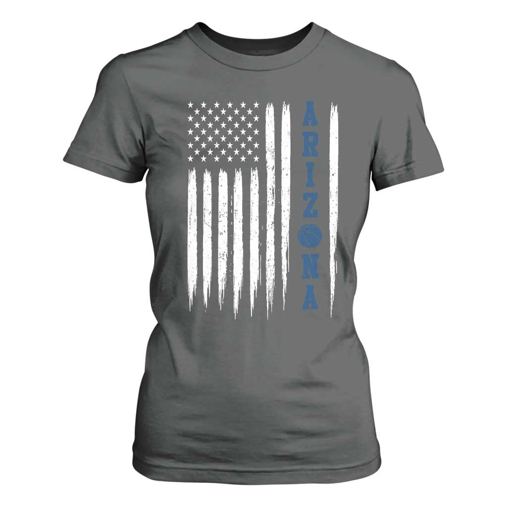 Arizona Patriotic Sports T Shirt For Women US Flag Basketball Player Gift TS12 Dark Heather Print Your Wear