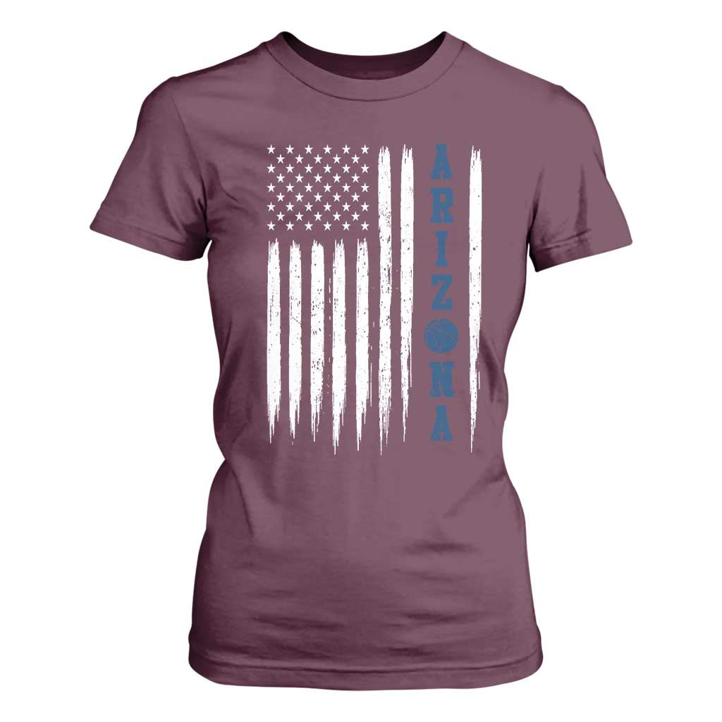 Arizona Patriotic Sports T Shirt For Women US Flag Basketball Player Gift TS12 Maroon Print Your Wear