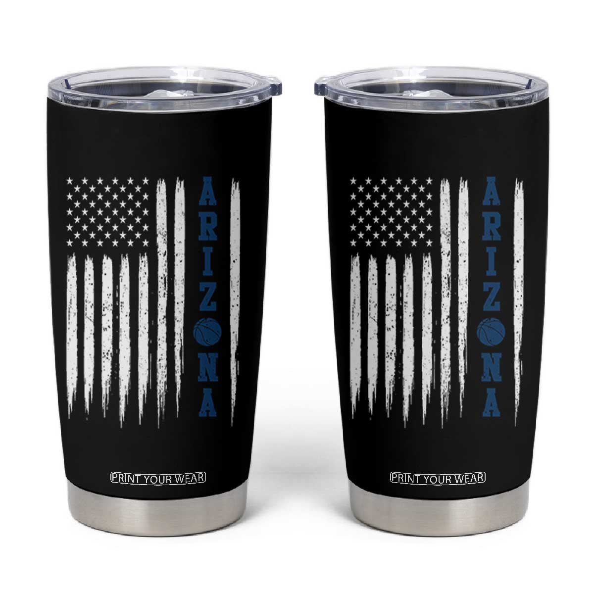 Arizona Patriotic Sports Tumbler Cup US Flag Basketball Player Gift TS12 Black Print Your Wear