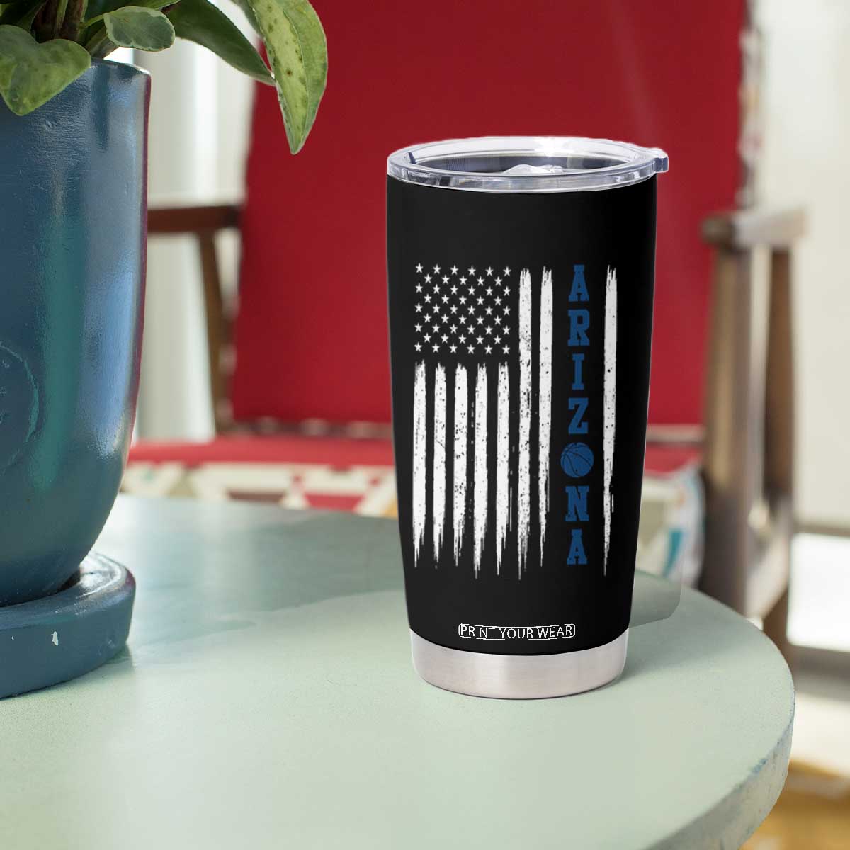 Arizona Patriotic Sports Tumbler Cup US Flag Basketball Player Gift TS12 Print Your Wear