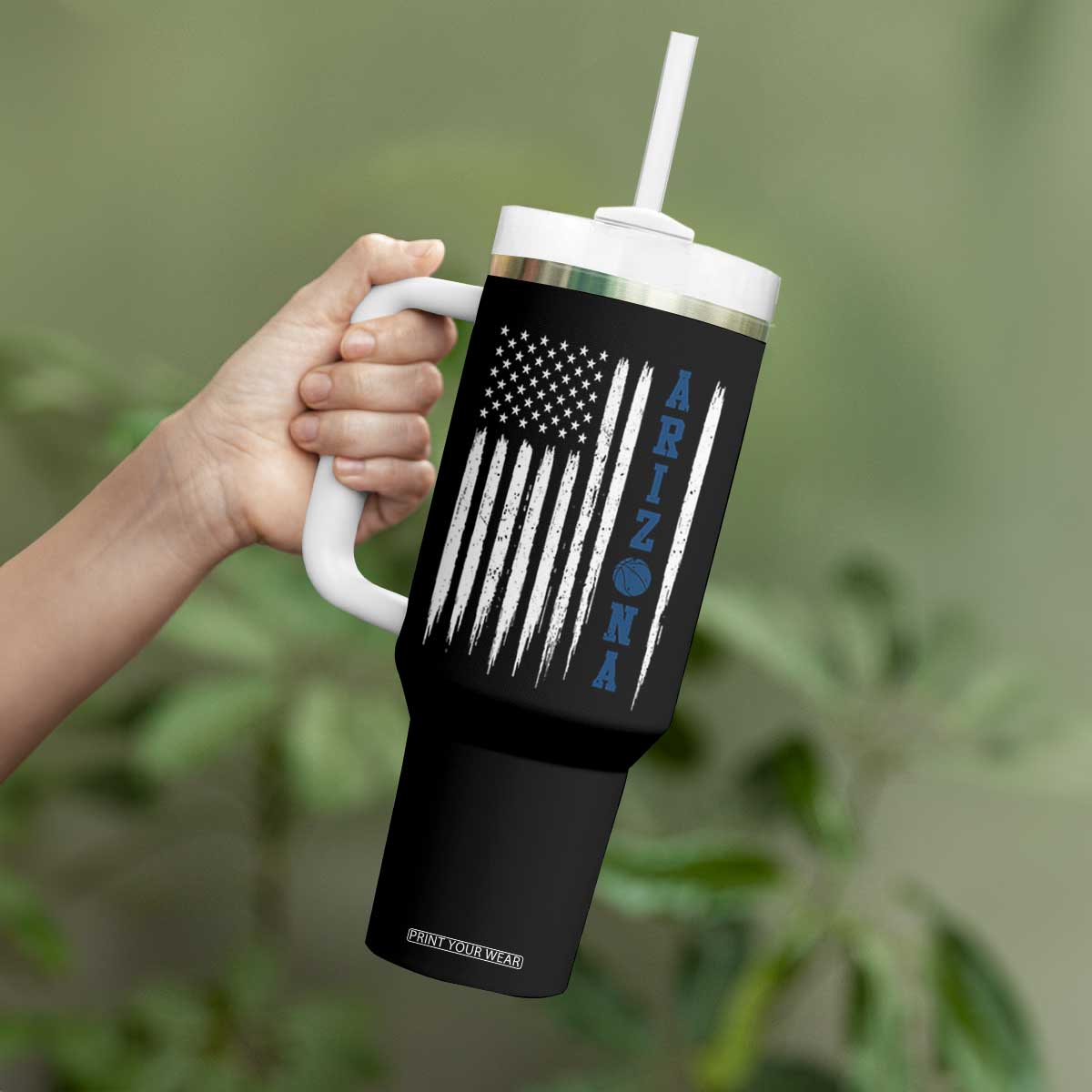 Arizona Patriotic Sports Tumbler With Handle US Flag Basketball Player Gift TS12 Print Your Wear