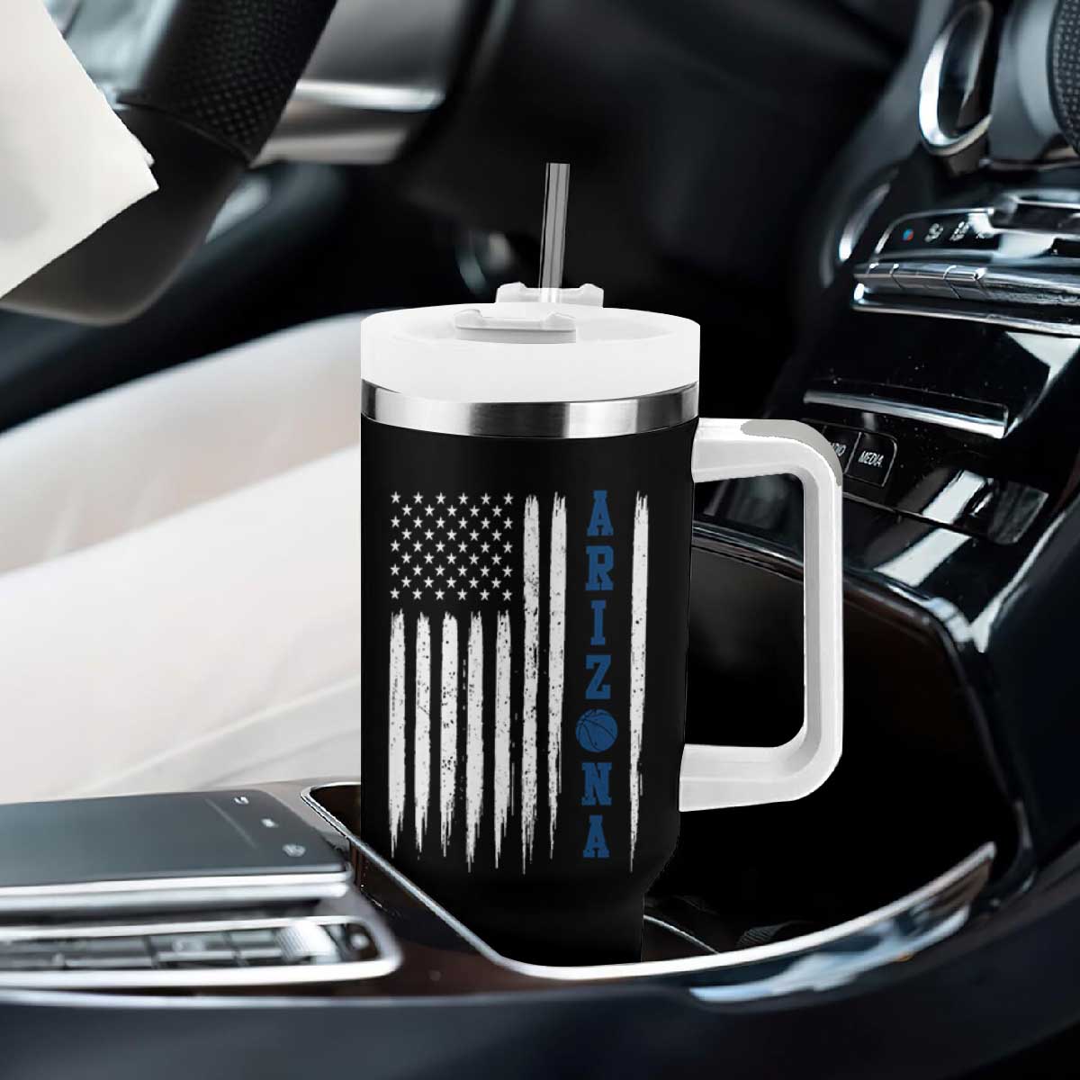 Arizona Patriotic Sports Tumbler With Handle US Flag Basketball Player Gift TS12 Print Your Wear