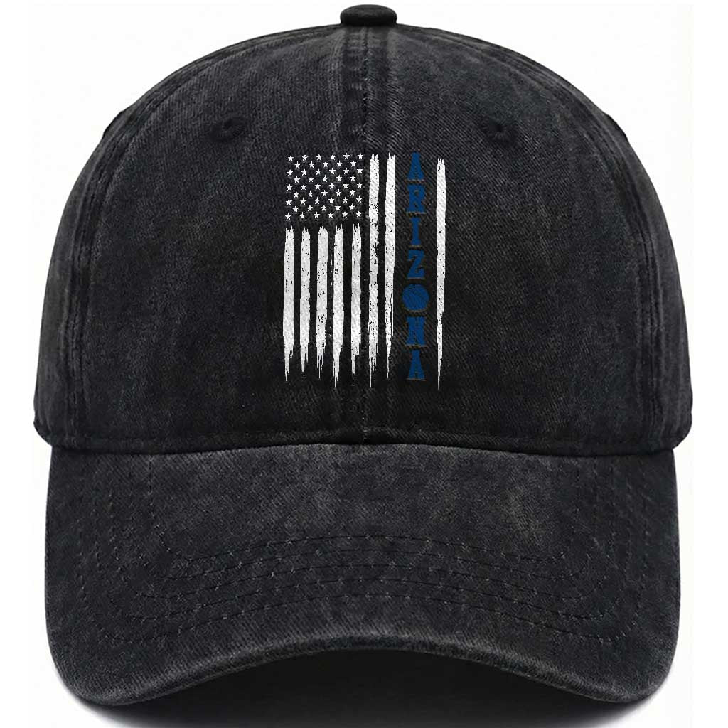 Arizona Patriotic Sports Washed Cotton Baseball Cap US Flag Basketball Player Gift TS12 Print Your Wear