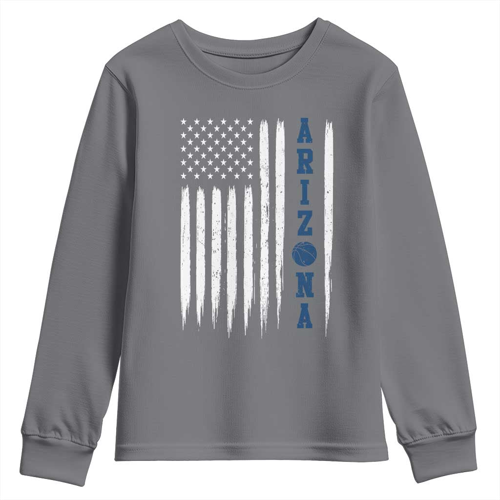 Arizona Patriotic Sports Youth Sweatshirt US Flag Basketball Player Gift TS12 Charcoal Print Your Wear
