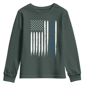 Arizona Patriotic Sports Youth Sweatshirt US Flag Basketball Player Gift TS12 Dark Forest Green Print Your Wear